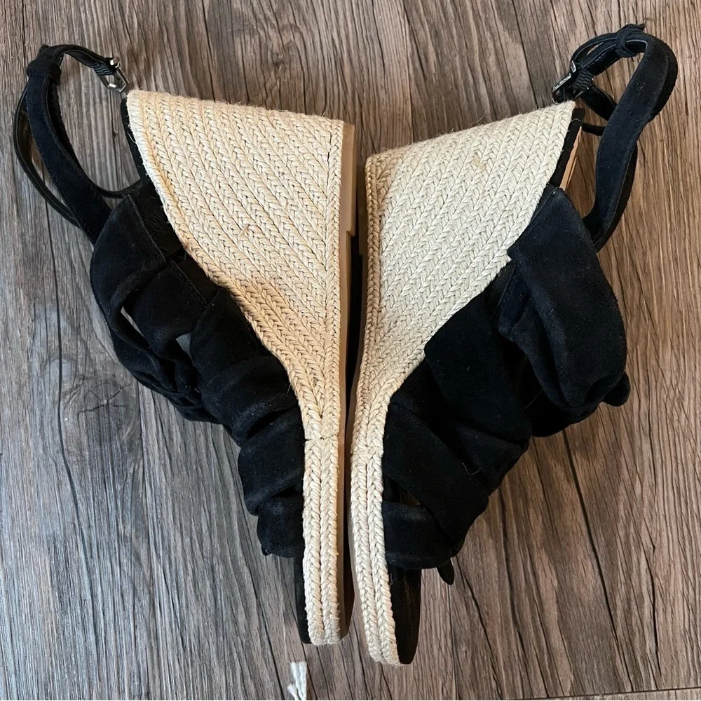 Nwot Sam Edelman Women's Awan Suede Espadrille Wedge Sandals Size 9.5
